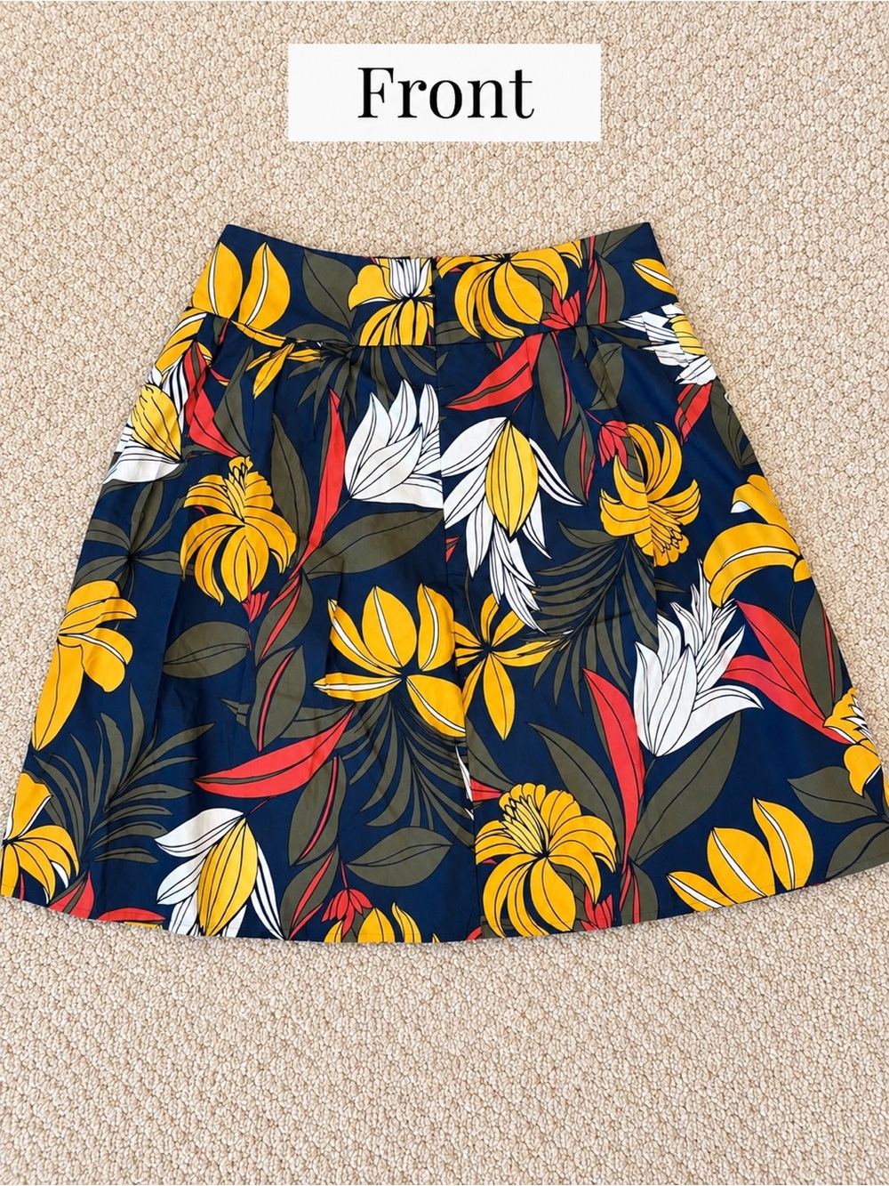 Ann Taylor Factory Tropical Floral Pleated A-Line Skirt Size 4 NWOT